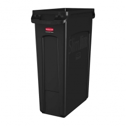 Abfallbehälter "Slim Jim" mit Lüftungskanälen, 87 Liter, schwarz