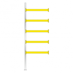 Paletten-Anbauregal mit 5 Paar Tragbalken für 12 Europaletten, Fachlast 2200 kg/Tragbalkenpaar, BxTxH 1885 x 1100 x 5500 mm