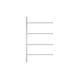 Aluminium-Anbauregal mit 4 Gitterböden, Stecksystem, BxTxH 1175x600x2000 mm, Nutztiefe 580 mm