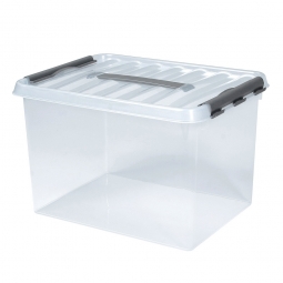 Clipbox mit Deckel, Inhalt 22 Liter, LxBxH 400x300x260 mm, Polypropylen (PP), transparent