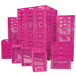 Spar-Set Brotkorb/Bäckerkiste, 42 x 600x400x150mm, 36 x 600x400x320mm, pink