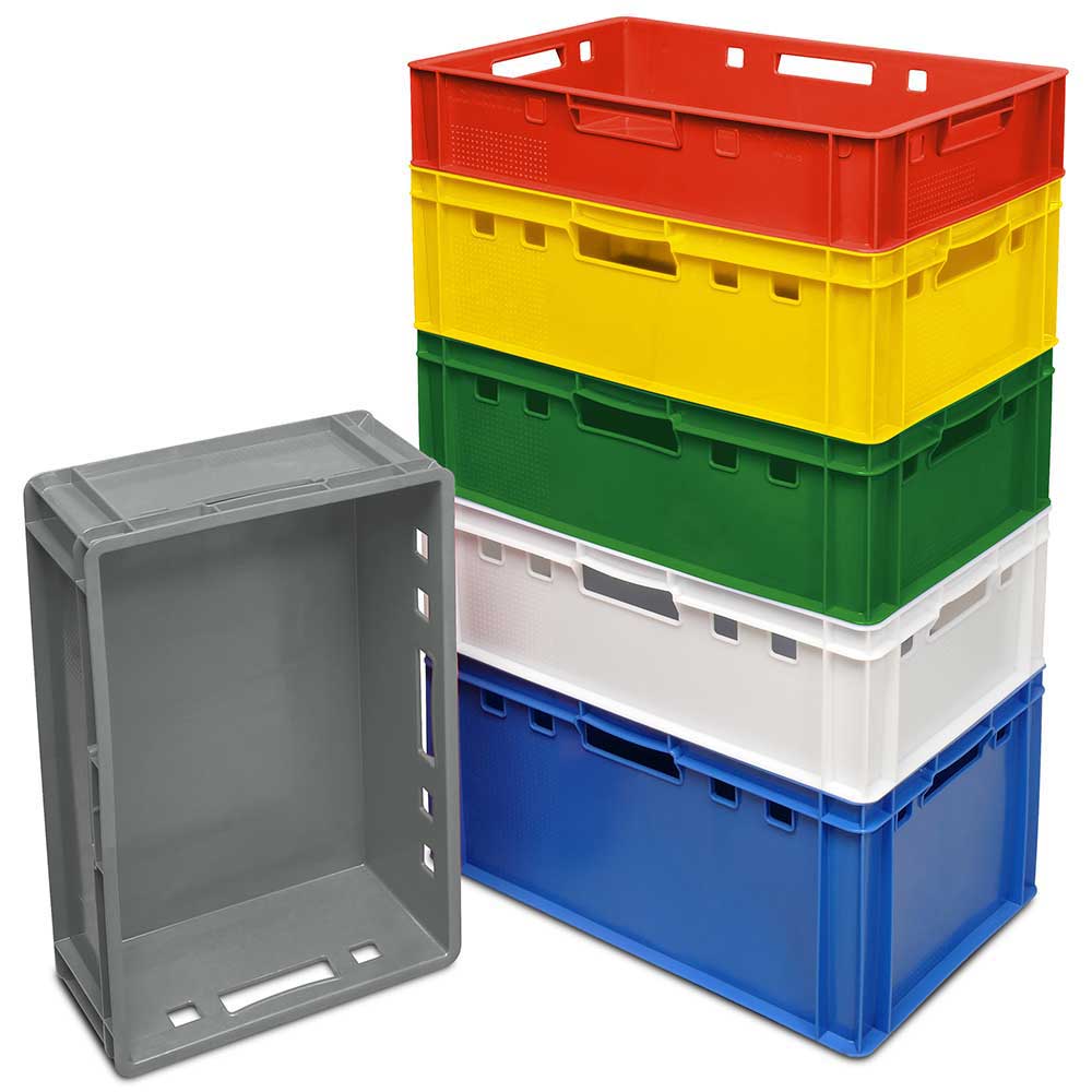 Fleischkasten E2, 4 Durchfassgriffe, LxBxH 600x400x200 mm, 40 Liter