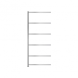 Fachboden-Anbauregal mit 6 Fachböden, Schraubsystem, glanzverzinkt, BxTxH 1003x606x2500 mm, Tragkraft 250 kg/Boden