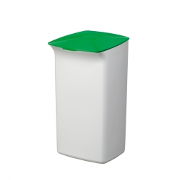 Abfall- und Wertstoffsammler mit Schanierdeckel, BxTxH 366x320x640 mm, 40 Liter, weiß/grün