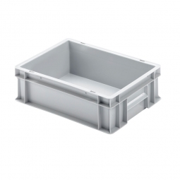 Euro-Geschirrkasten mit 2 Griffleisten, PP, LxBxH 400x300x120 mm, 11 Liter, grau