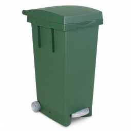 Tret-Abfallbehälter mit Rollen, BxTxH 370 x 510 x 790 mm, Inhalt 80 Liter, grün