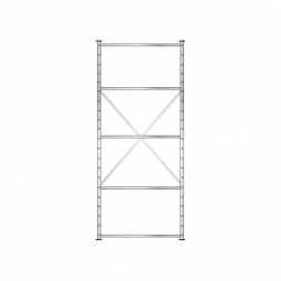 Fachbodenregal Flex mit 5 Fachböden, Stecksystem, glanzverzinkt, BxTxH 1070x415x2500 mm, Tragkraft 175 kg/Boden