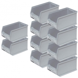 10x Sichtbox PROFI LB4, grau, Inhalt 2,9 Liter
