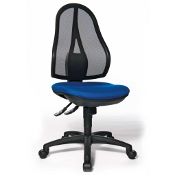 Bürodrehstuhl "Trend" mit Bandscheibensitz, Synchronmechanik, Polster blau
