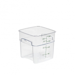 Platzsparbehälter, viereckig, LxBxH 185x185x187 mm, Inhalt 3,8 Liter - glasklar