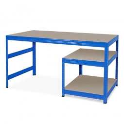 Arbeitstisch mit Unterbau, Tisch BxTxH 1500x600x900 mm, Unterbau BxTxH 600x600x515 mm