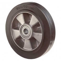 Elastic-Gummirad, Rad-ØxB 250x50 mm, Tragkraft 550 kg, schwarz