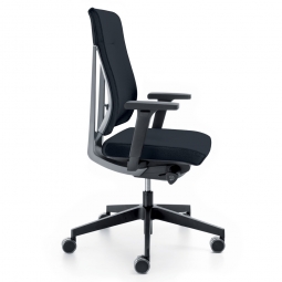 Bürodrehsessel "XENON", Farbe schwarz/grau, Rückenpolster, Synchronmechanik, Sitztiefenverstellung