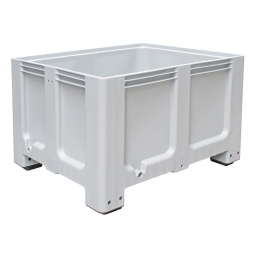 Großbox / Großbehälter mit 4 Füßen, 610 Liter, LxBxH 1200x1000x760 mm, Boden/Wände geschlossen, grau