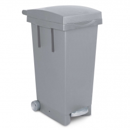 Tret-Abfallbehälter mit Rollen, BxTxH 370 x 510 x 790 mm, Inhalt 80 Liter, grau