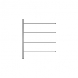 Aluminium-Anbauregal mit 4 Gitterböden, Stecksystem, BxTxH 1475x600x1800 mm, Nutztiefe 580 mm