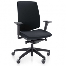 Bürodrehstuhl "Light up" mit Armlehnen, schwarz, Sitz BxTxH 480 x 440-500 x 450-580 mm, Rückenlehnenhöhe 550 mm