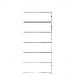 Ordner-Steck-Anbauregal, doppelseitige Ausführung, BxTxH 1035x630(2x315)x2300 mm, Oberfläche glanzverzinkt