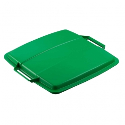 Deckel für Abfall- und Wertstoffbehälter 90 Liter, mit Griffen für leichtes Abnehmen, eckig, grün