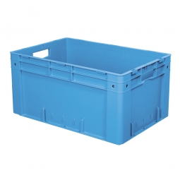 Schwerlastbehälter, geschlossen, PP, LxBxH 600x400x270 mm, 50 Liter, 2 Durchfassgriffe, blau
