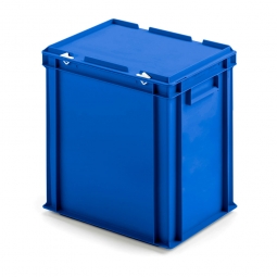 Euro-Deckelbehälter aus PP, LxBxH 400x300x410 mm, blau