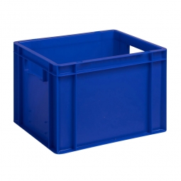 Eurobehälter mit 2 Durchfassgriffen, LxBxH 400x300x270 mm, 26 Liter, blau