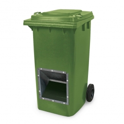 Streugutbehälter mit Entnahmeöffnung, 240 Liter, grün, BxTxH 580x730x1075 mm