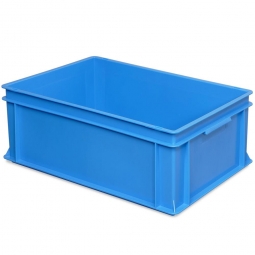 Eurobehälter mit 2 Griffleisten, LxBxH 600x400x220 mm, 43 Liter, blau