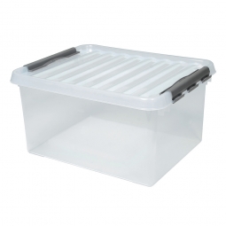 Clipbox mit Deckel, Inhalt 36 Liter, LxBxH 500x400x260 mm, Polypropylen (PP), transparent