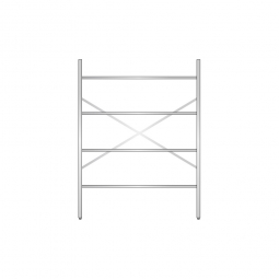 Aluminiumregal mit 4 geschlossenen Regalböden, Stecksystem, BxTxH 1500x600x2000 mm, Nutztiefe 540 mm