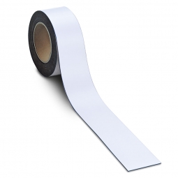Magnetschilder: 10 m Rolle, Höhe: 40 mm, weiß, Materialstärke: 0,9 mm, für alle magnetischen Untergründe