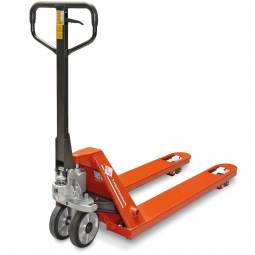 Gabelhubwagen, Tragkraft 2000 kg, orange RAL 3020, LxBxH 1554x540x1200 mm, Deichsel schwarz, Gabellänge 1150 mm