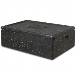 Thermobox Gr.1 mit Deckel, LxBxH 685x485x220 mm, 42 Liter, anthrazit/grün gesprenkelt