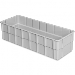 Einsatzkasten für Stapelbehälter 400x300 mm, LxBxH 362x131x102 mm, Farbe grau