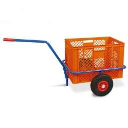 Handwagen mit Kunststoffkorb, H 410 mm, orange, LxBxH 1250x640x660 mm, Tragkraft 200 kg