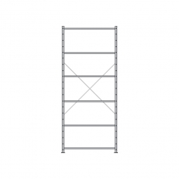 Fachbodenregal Economy mit 6 Böden, Stecksystem, BxTxH 1060x435x2500 mm, Tragkraft 150 kg/Boden, kunststoffbeschichtet