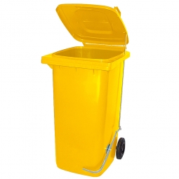 Müllbehälter, 80 Liter, gelb, mit Fußpedal, BxTxH 445x520x930 mm, Niederdruck-Polyethylen (PE-HD)