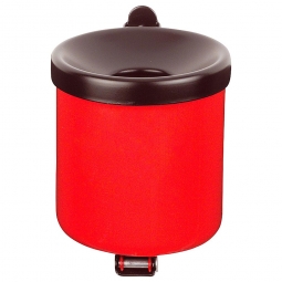 Sicherheits-Wandascher, Inhalt 0,6 Liter, ØxH 90x100 mm, Stahlblech, kunststoffbeschichtet, rot
