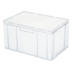 Euro-Aufbewahrungsbox mit Deckel, LxBxH 600x400x330 mm, 63 Liter, weiß