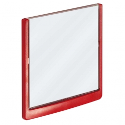 Türschild aus ABS-Kunststoff mit aufklappbarem Sichtfenster, BxH 149x148,5 mm, rot