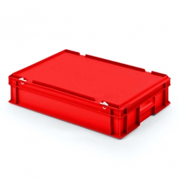 Euro-Deckelbehälter aus PP, LxBxH 600x400x130 mm, rot