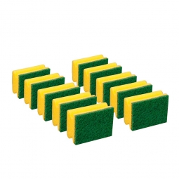 Padschwamm, gelb-grün, LxBxH 95x70x45 mm, Scheuerschwamm, stark scheuernd, Paket = 10 Schwämme