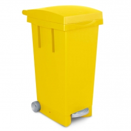 Tret-Abfallbehälter mit Rollen, BxTxH 370 x 510 x 790 mm, Inhalt 80 Liter, gelb