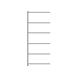Fachboden-Anbauregal Economy mit 6 Böden, Stecksystem, BxTxH 1006x335x2500 mm, Tragkraft 70 kg/Boden, kunststoffbeschichtet