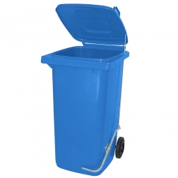 Müllbehälter, 80 Liter, blau, mit Fußpedal, BxTxH 445x520x930 mm, Niederdruck-Polyethylen (PE-HD)