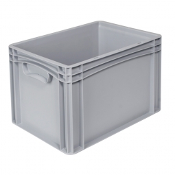 Euro-Geschirrkasten -Profi- LxBxH 400x300x280 mm, mit 2 Griffleisten, Farbe grau, Inhalt 25,6 Liter