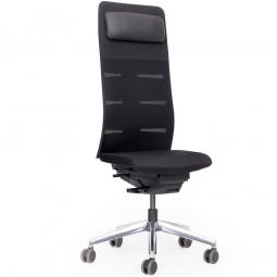 Bürodrehstuhl "Agilis Matrix MT14" mit Nackenkissen, Netzrücken und Sitzpolster schwarz, belastbar bis 120 kg