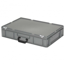 Euro-Koffer, LxBxH 600x400x130 mm, grau, mit 1 Tragegriff auf einer Längsseite