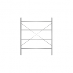 Aluminiumregal mit 4 geschlossenen Regalböden, Stecksystem, BxTxH 1500x500x1800 mm, Nutztiefe 440 mm