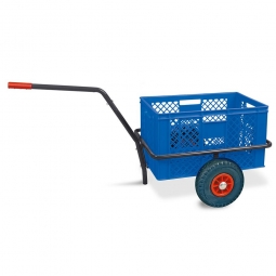Handwagen mit Kunststoffkorb, H 320 mm, blau, LxBxH 1250x640x660 mm, Tragkraft 200 kg